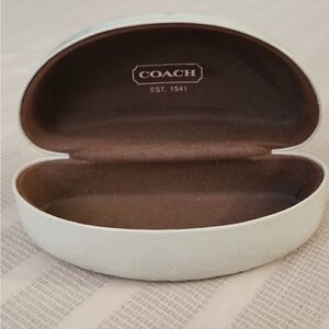 Coach Embossed White Glasses Case